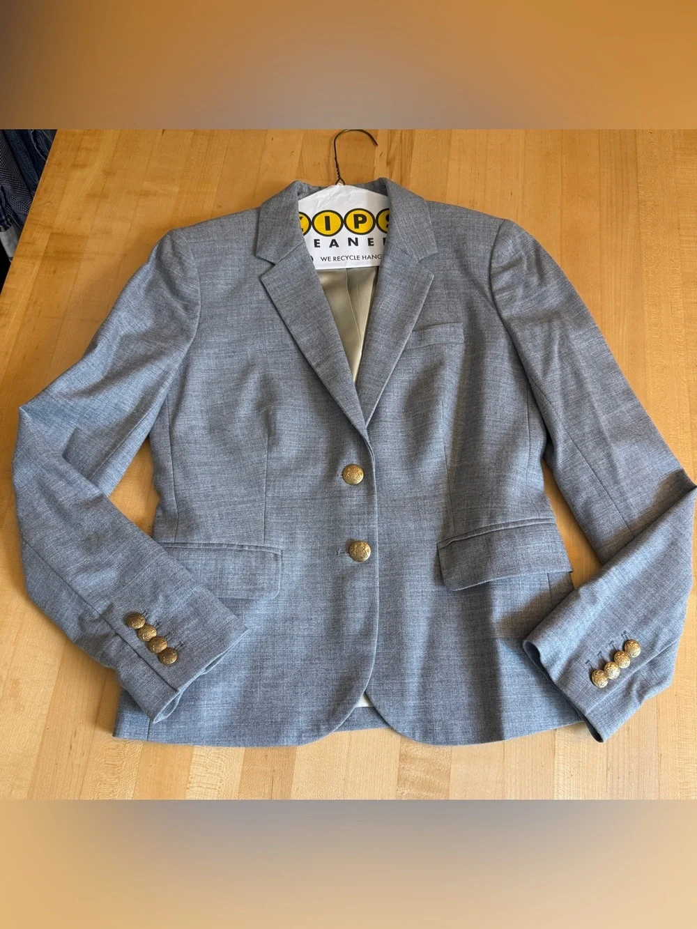 J. Crew Gray Wool Blend Schoolboy Fitted Blazer, Sz 0